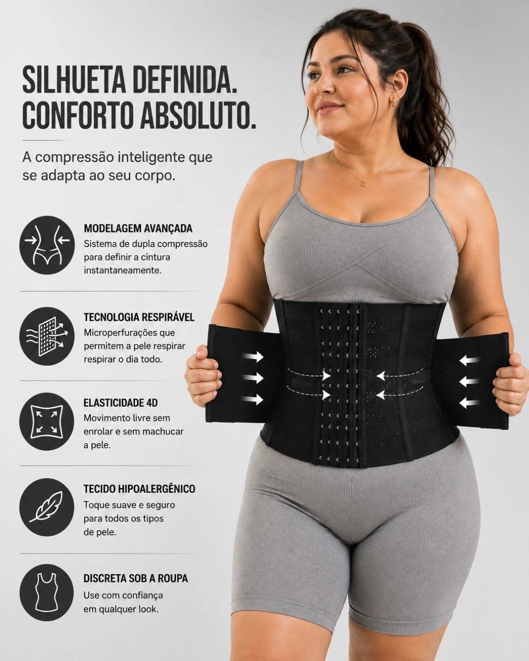 A Cinta Modeladora Feminina Premium é indicada para mulheres